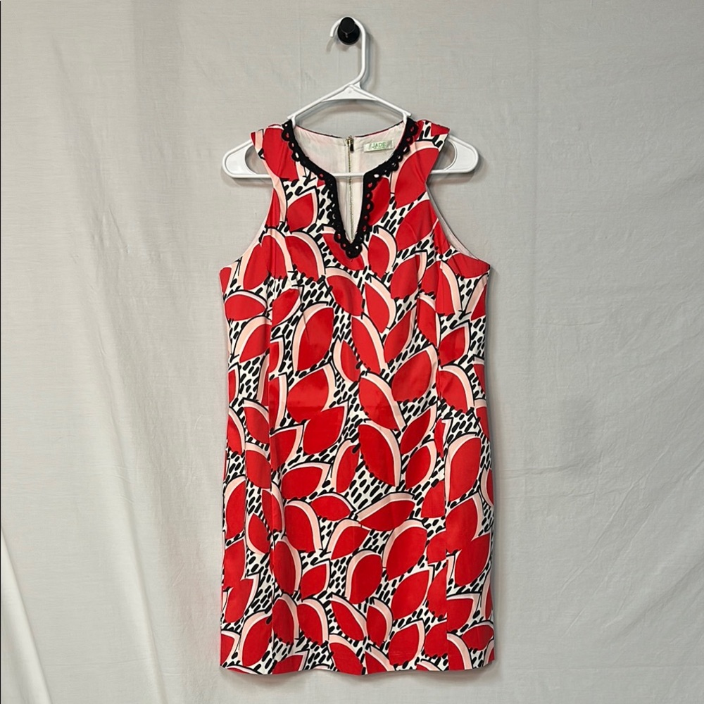 Jade Melody Tam Red and Black Patterned Dress